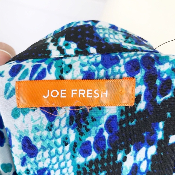 Joe Fresh Snakeskin Print Button Front Blouse - Picture 6 of 6